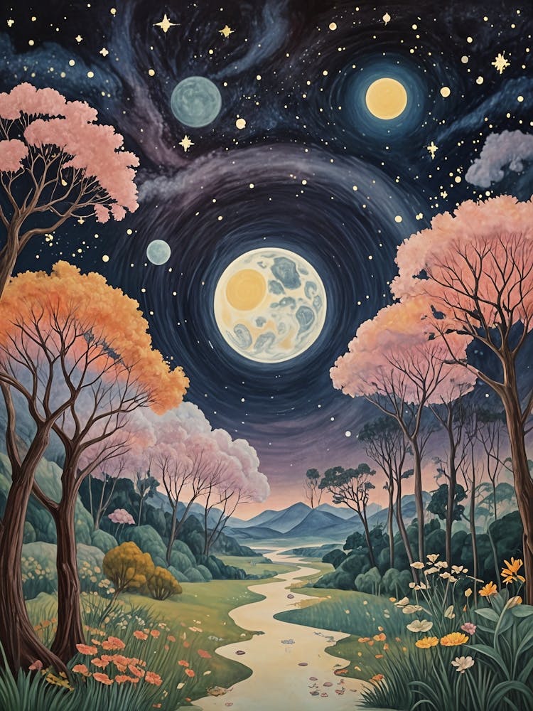 Fantasy Moonlight Forest