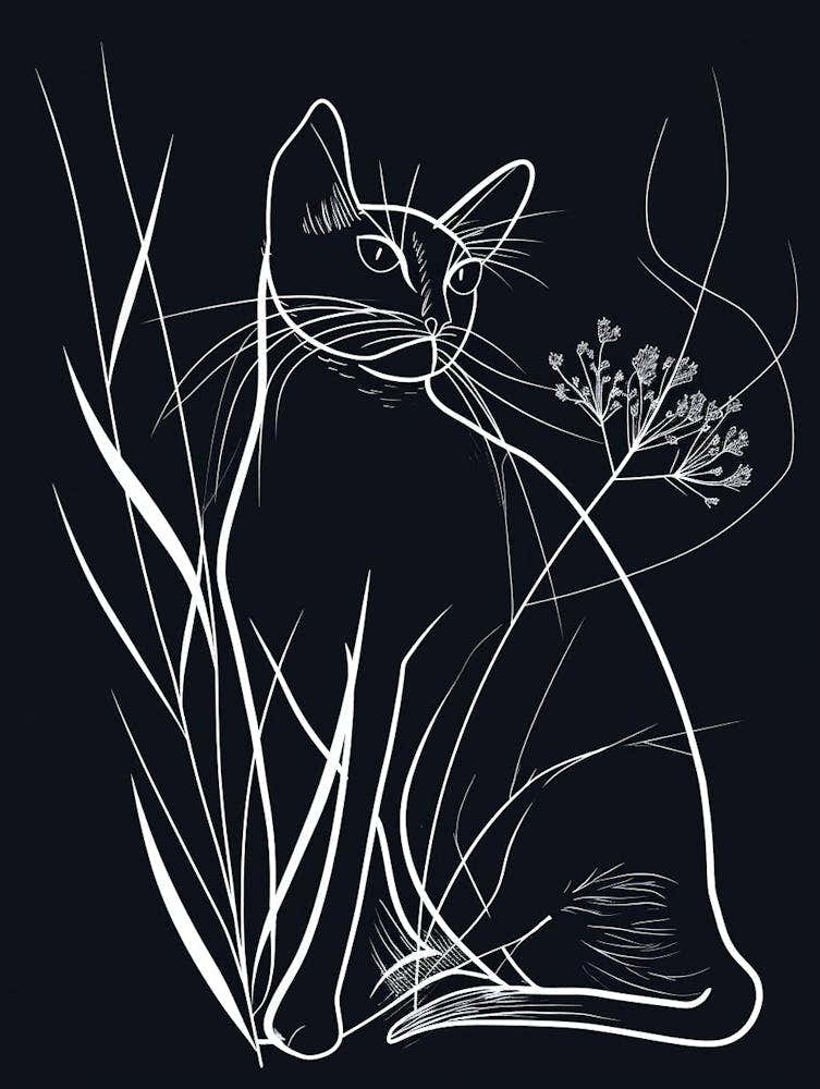Siamese Cat Minimalist Illustration 2