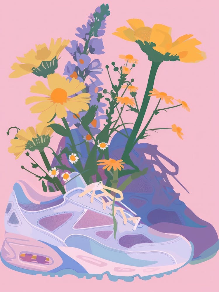Retro Sneakers With Flowers 90s 5