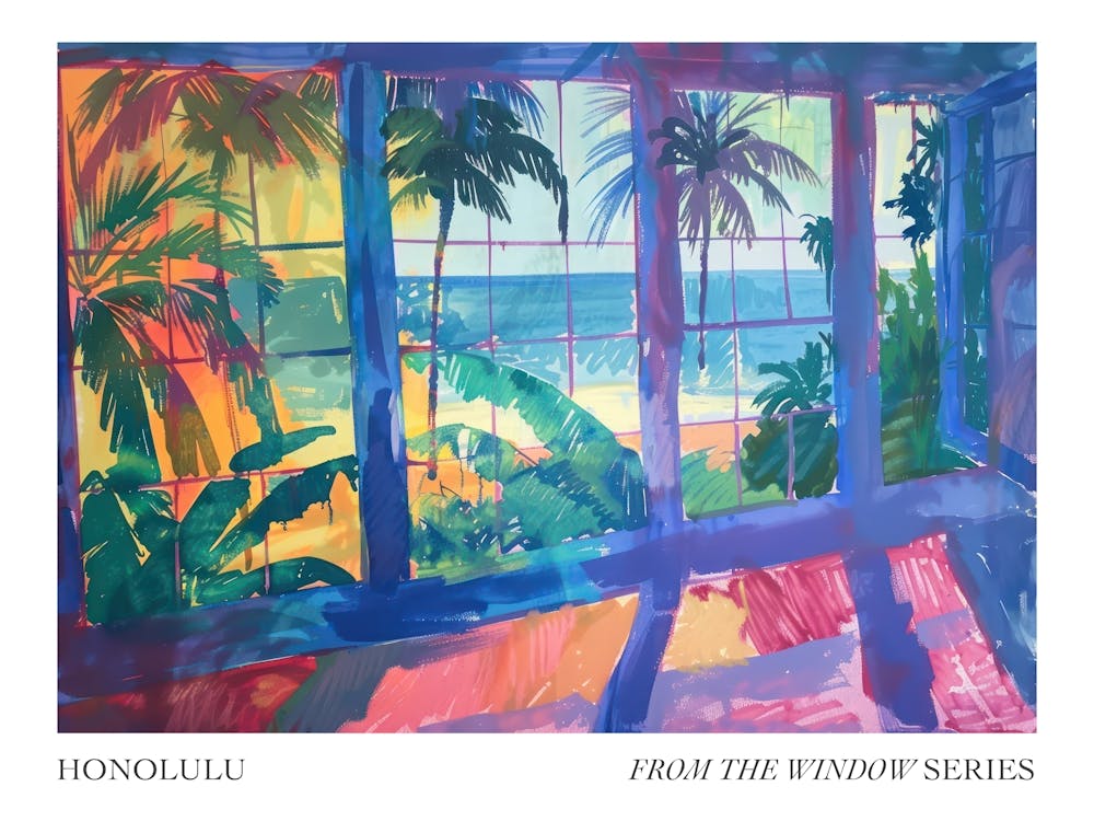 Honolulu From The Window Series Poster Painting 2