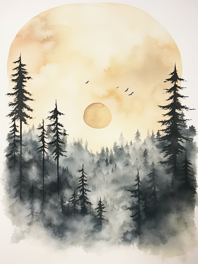 Watercolour Of Kahurangi National Park   New Zealand 3