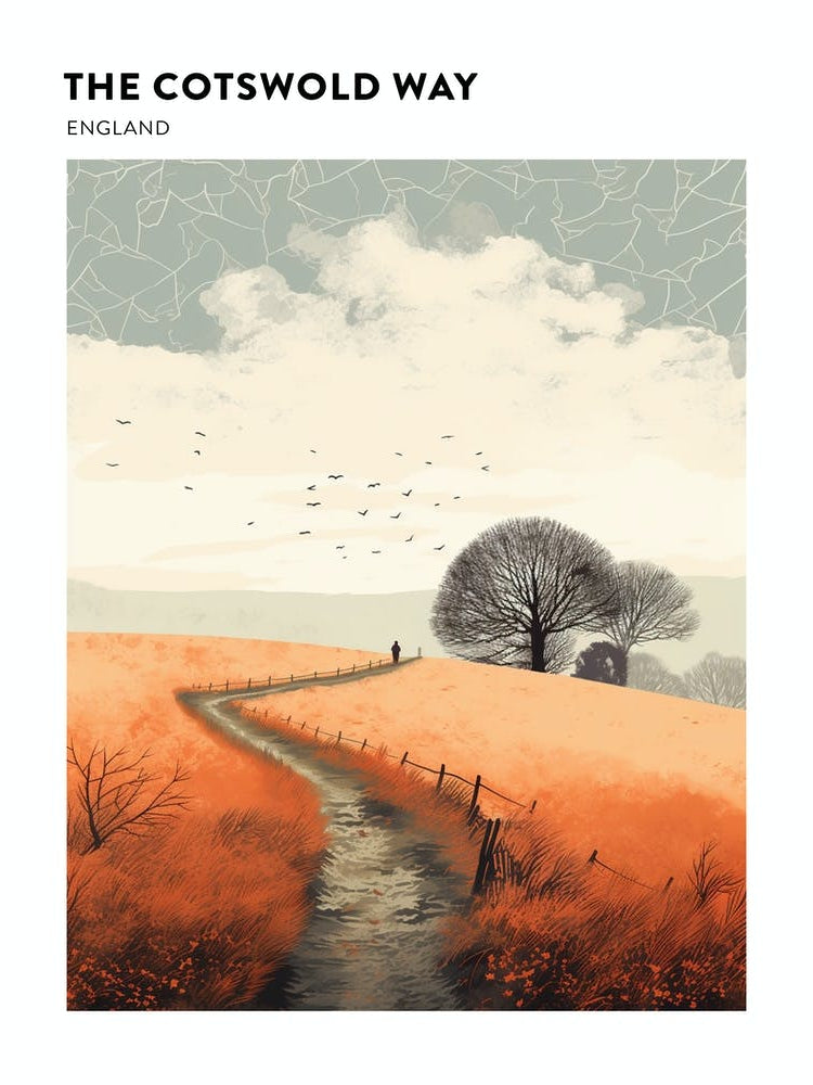 The Cotswold Way England 5 Hiking Trail Landscape Poster