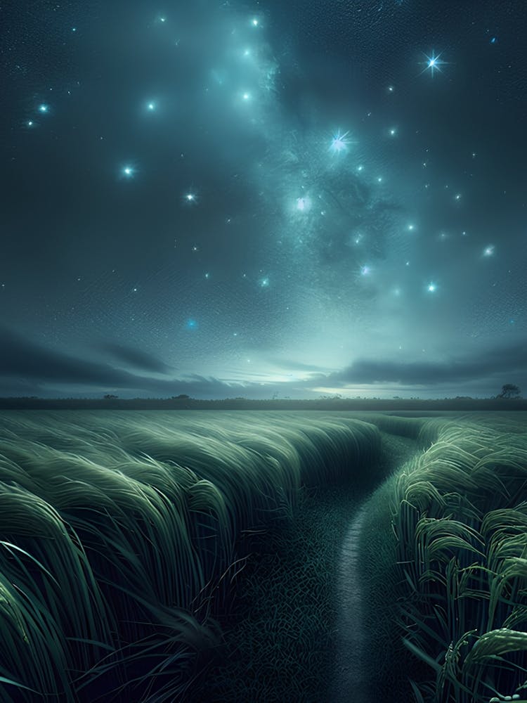 Starry night field