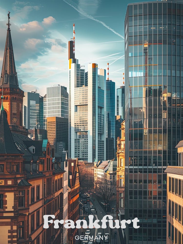 Frankfurt Germany Urban Travel Art