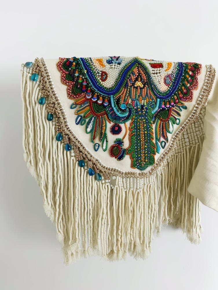 Embroidered Fringe Wall Hanging