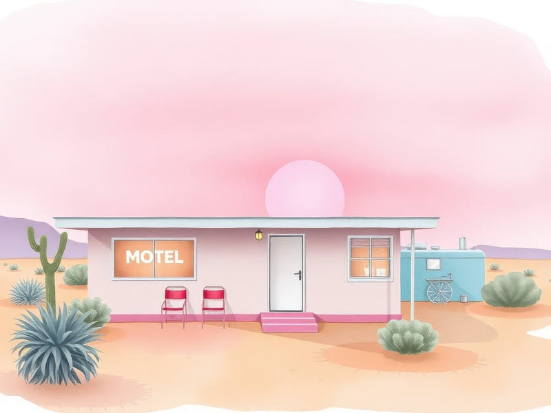 Illustration Of A Motel In The Desert