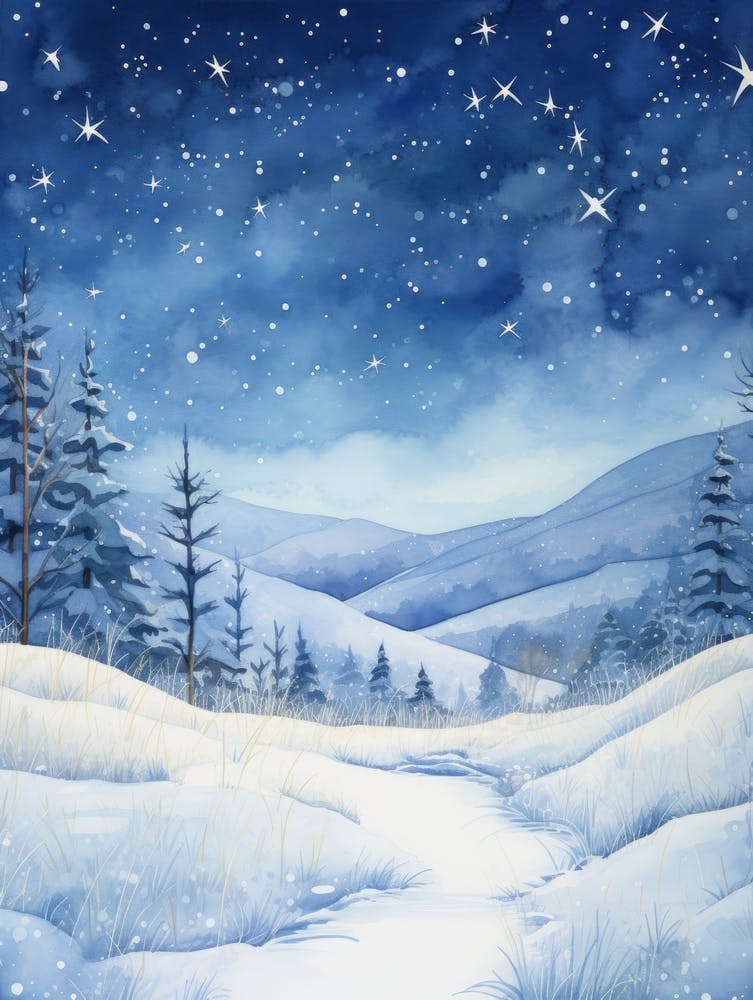 Winter Landscape Watercolor Painting 4