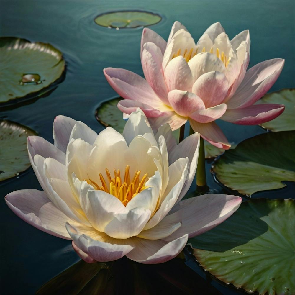 Feel the inner peace in every corner of your home with the Floating Water Lily painting. Acquire this unique piece of art now!"