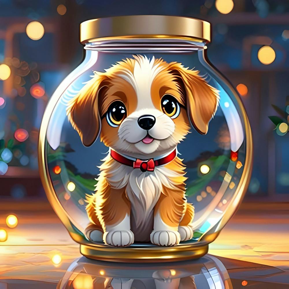 Christmas Dog In A Jar