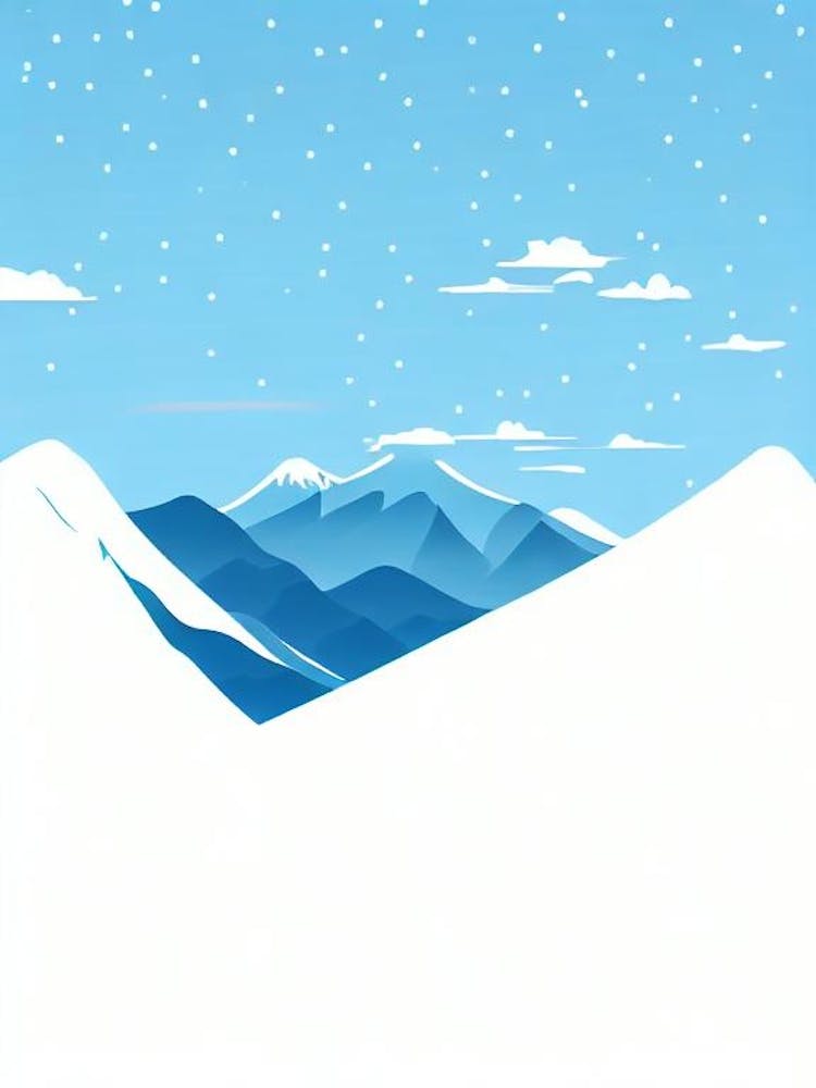 Nozawa Onsen, Japan Minimal Skiing Poster