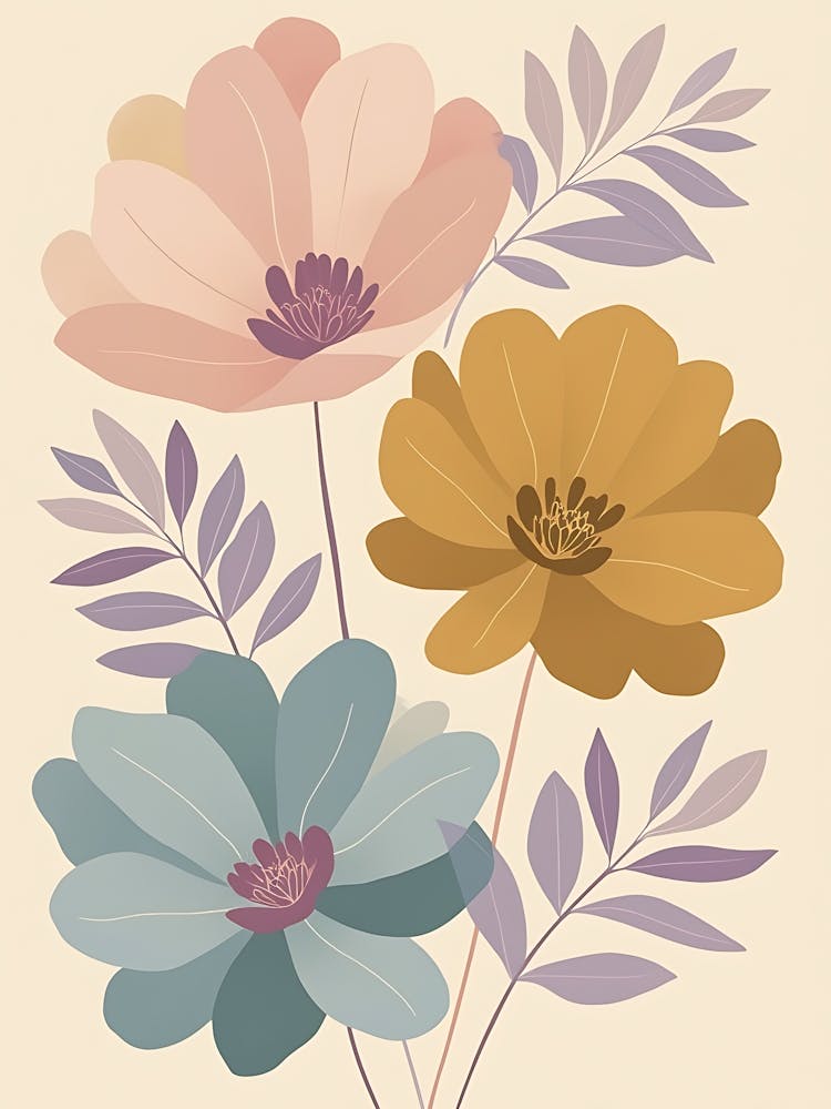 Elegant Wildflower Composition in Warm Hues