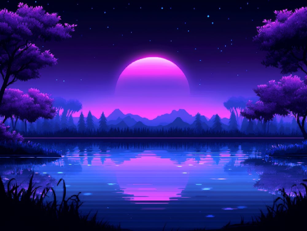 Ciel nocturne violet