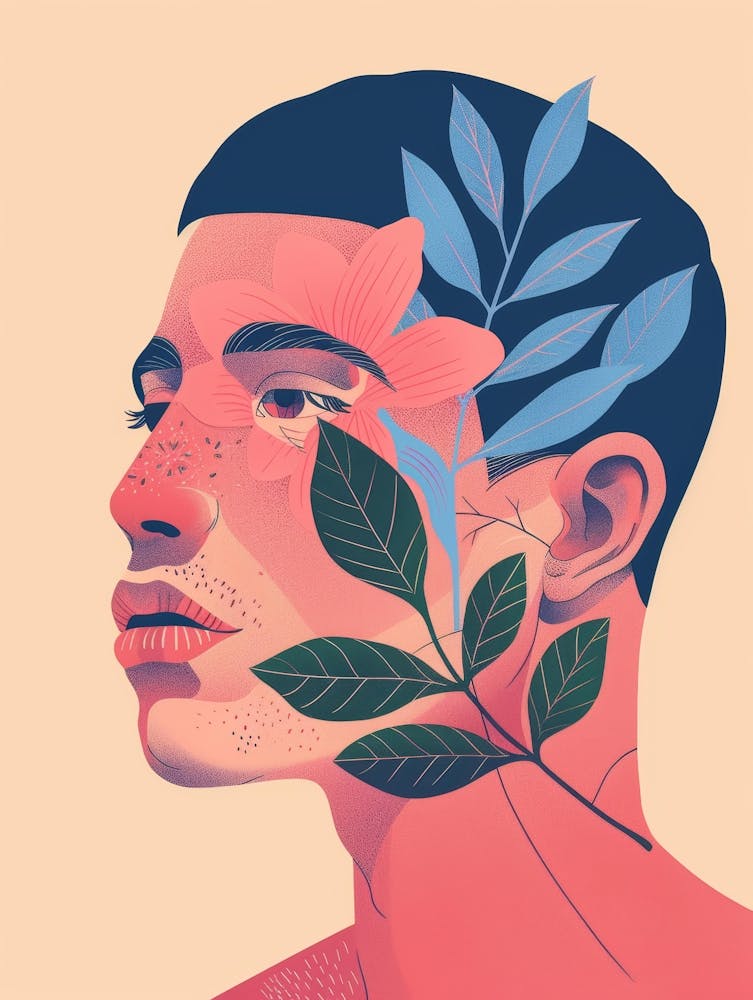 Man With Leaves On His Head 1