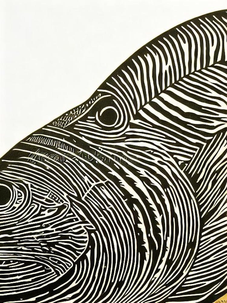 Driftfish Linocut