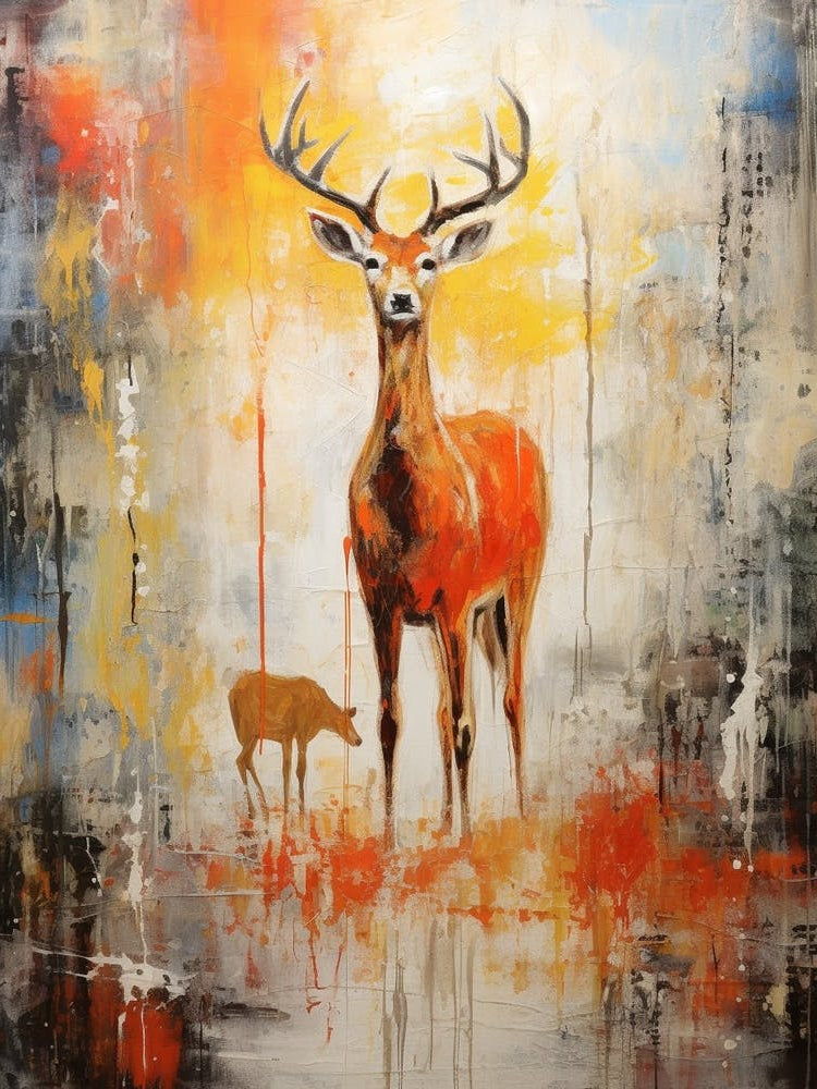 Deer Abstract Expressionism 2