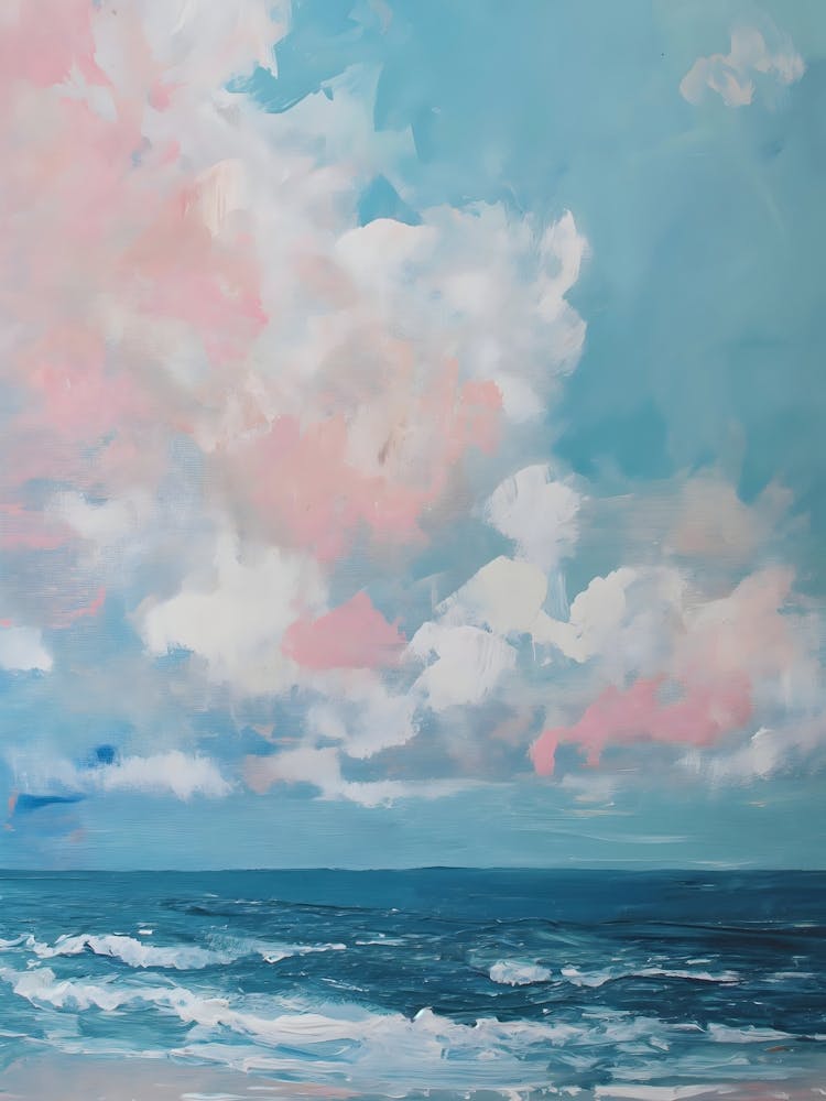 Pink Clouds At The Beach