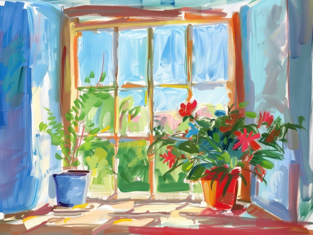 Home From The Window View Painting 1