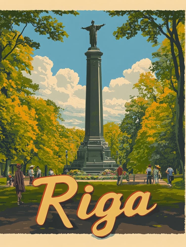 Aihrgdesign A Retro Travel Poster For Riga 5