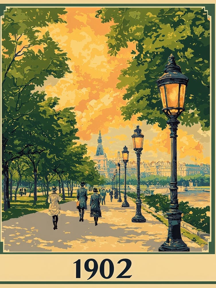 Aihrgdesign A Vintage Poster Of A Serene City Park In 1902 Fe 48cfa871 80c7 41b5 9b32 7c5160d40a61 0