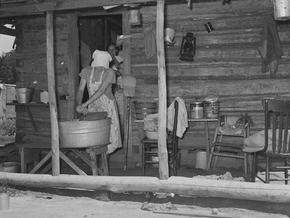 Front Of House Of Tenant Farmer Living Near Sallisaw, Oklahoma By Russell Lee