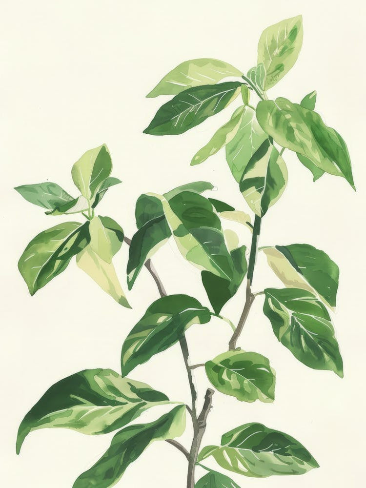 Green Leaves On A Branch