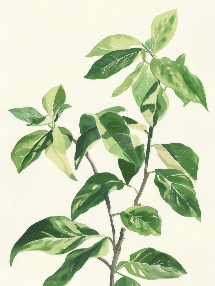 Green Leaves On A Branch