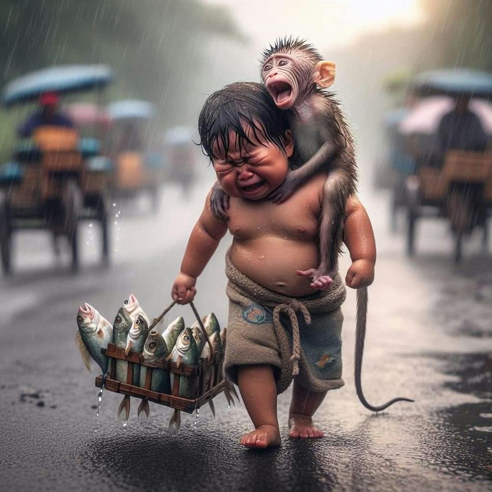 Monkey In The Rain