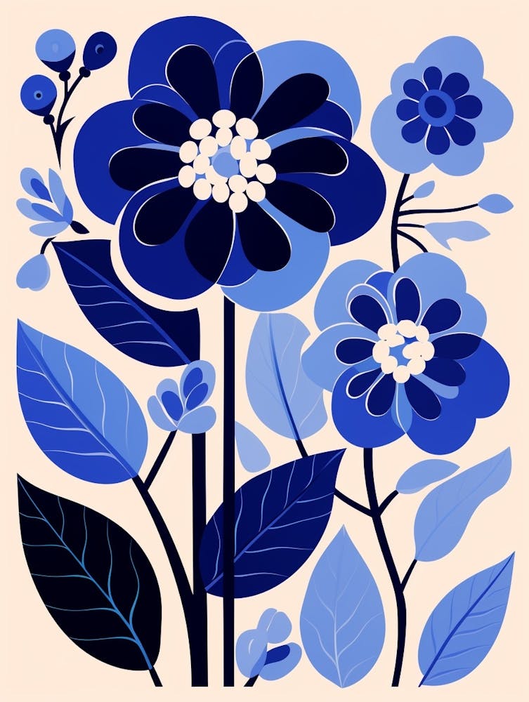 Blue Flower Illustration Hydrangea 3