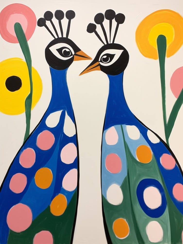 Colourful Kids Animal Art Peacock 1