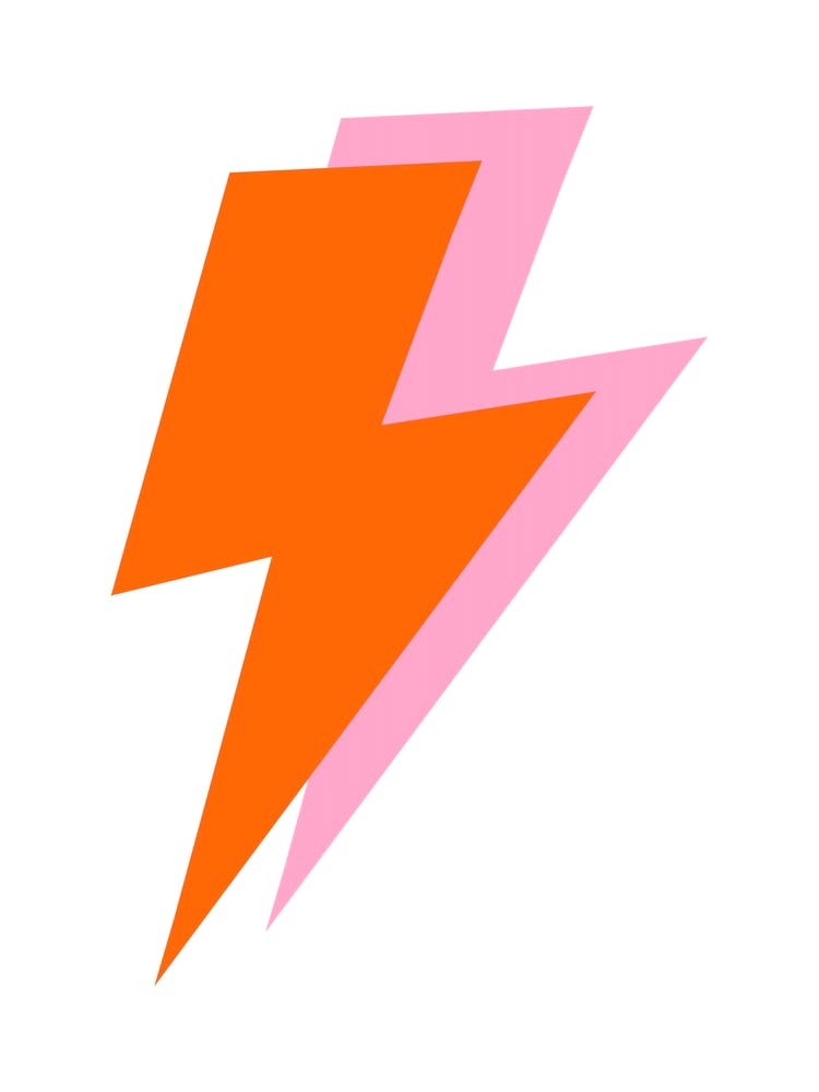 Schicke pinke und orangefarbene Blitze