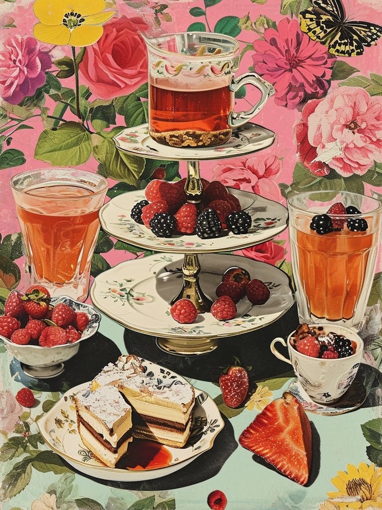 Kitsch Afternoon Tea Retro Collage 1