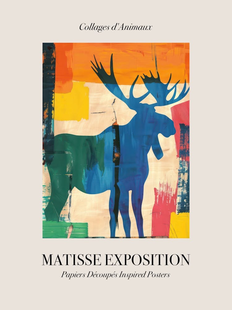 Moose 2 Matisse Inspired Exposition Animals Poster