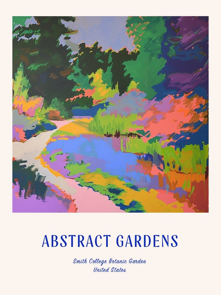 Colourful Gardens Smith College Botanic Garden Usa 4 Blue Poster
