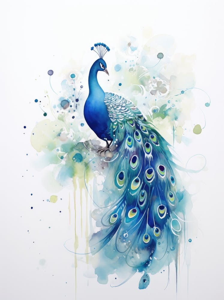 Peacock Watercolor Painting 1