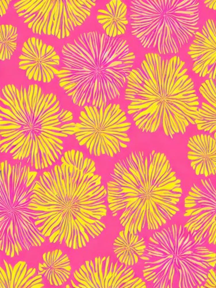 Scabiosa Floral Print Retro Pattern 1 Flower