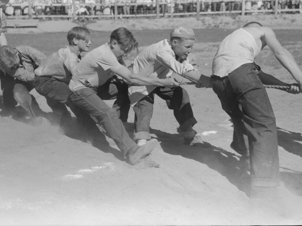 Boys Tug Of War, Fourth Of July Celebration, Vale, Oregon By Russell Lee
