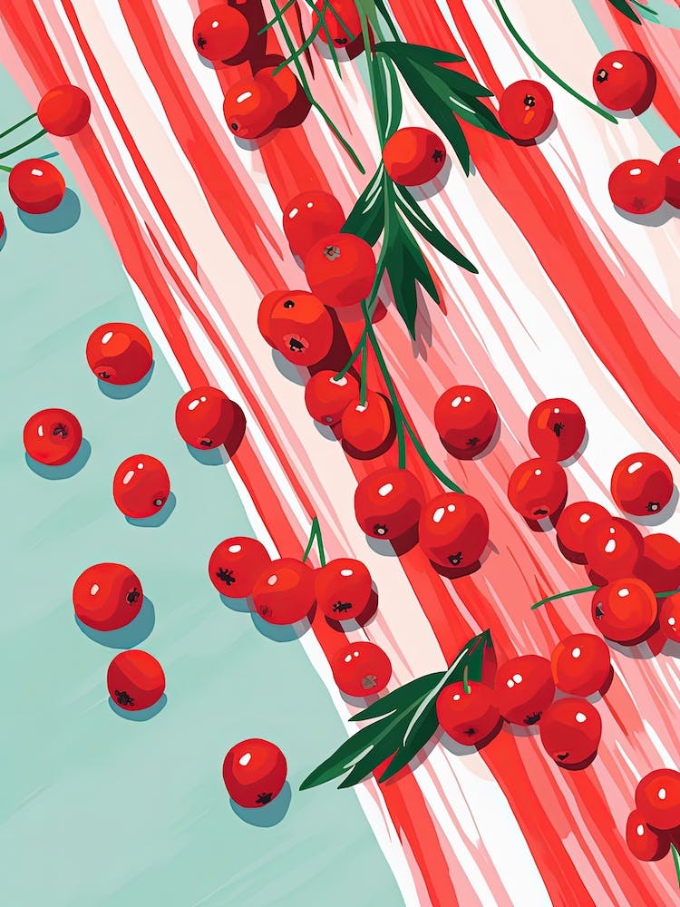 Cranberries Fruit Summer Illustration 3