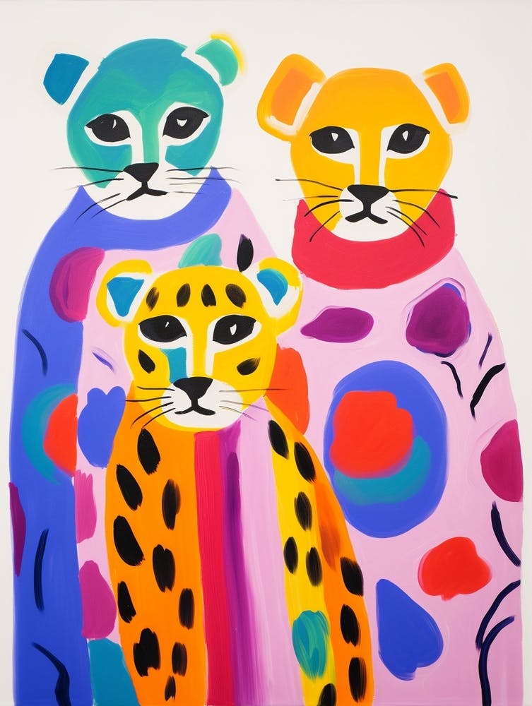 Colourful Kids Animal Art Cheetah 1