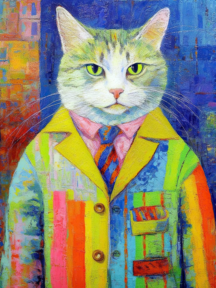 Cat Artistic Whiskers; Oil Brushed Beauty