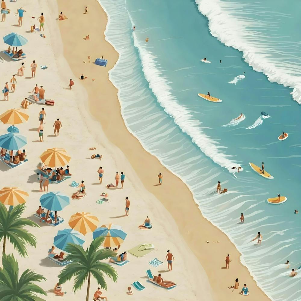 Illustration Of A Beach Scene 2