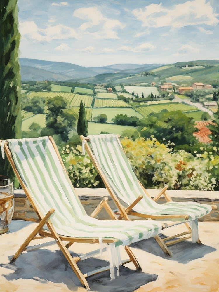 Sun Lounger By The Pool In Montalcino Italy