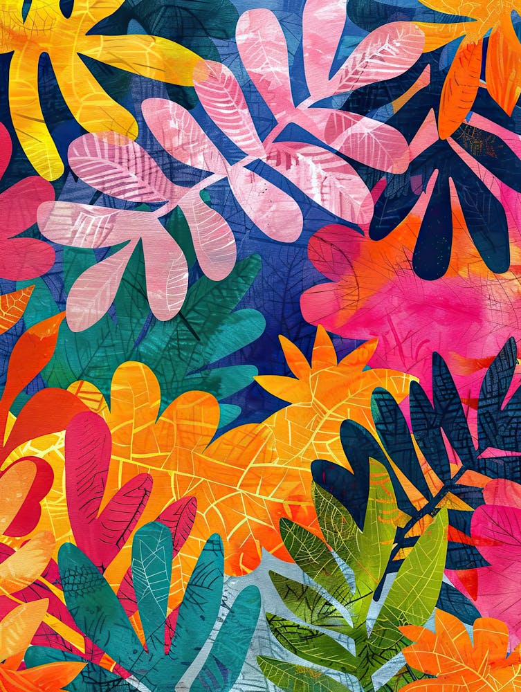 Kaleidoscope Leaves Matisse Style