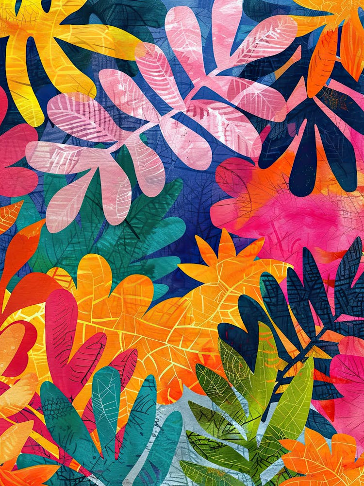 Kaleidoscope Leaves Matisse Style