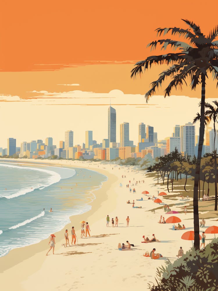 Surfers Paradise Beach Golden Tones 2