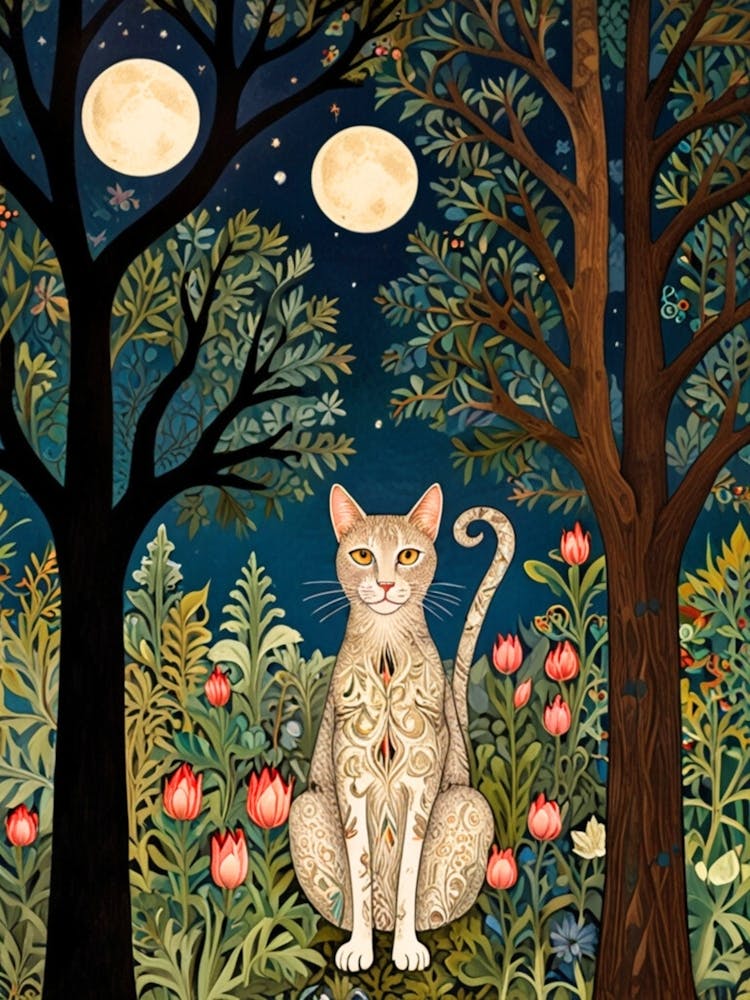 William Morris Cat In The Moonlight 65