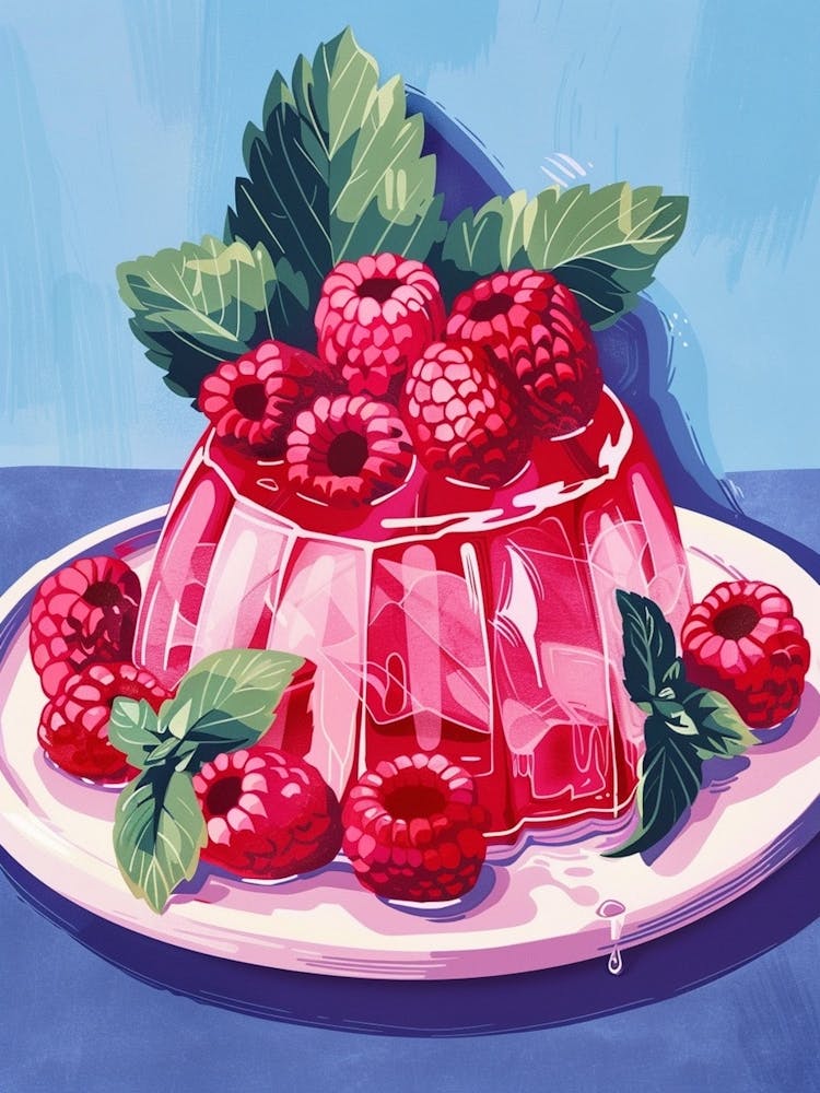Rasperry Jelly Vintage Cookbook Illustration 4