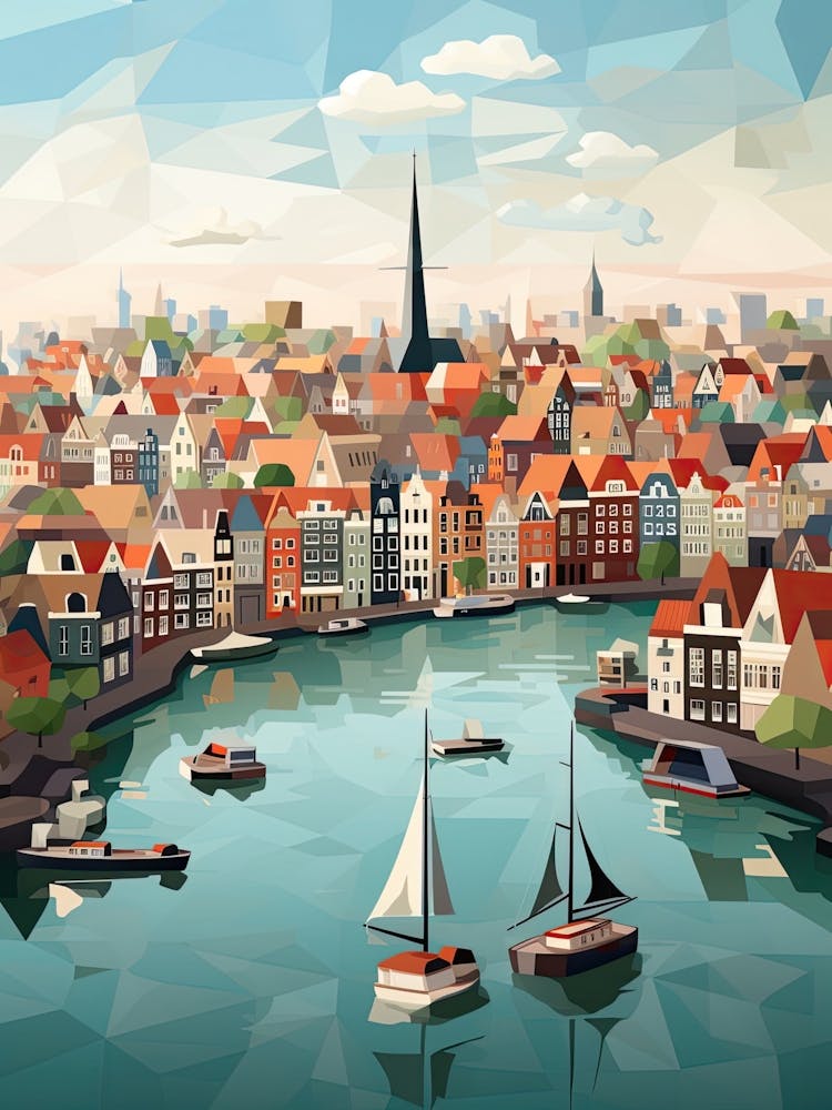 Amsterdam, Netherlands, Geometric Illustration 2
