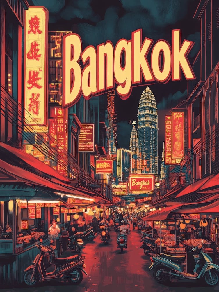 Aihrgdesign A 1970s Inspired Travel Poster For Bangkok 2