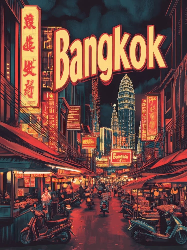 Aihrgdesign A 1970s Inspired Travel Poster For Bangkok 2