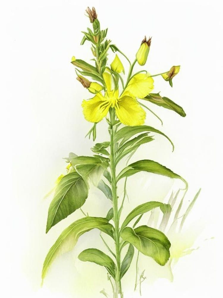 Fringed Loosestrife Wildflower Watercolour